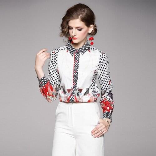 White Floral Blouse Women blusas mujer de moda blusas de mujer Full Long Sleeves Casual tunique femme Flower shirt womens tops