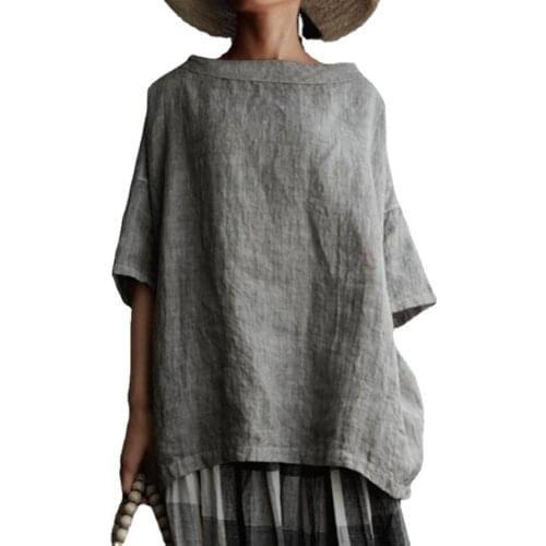 Boat Collar Summer Blouse Women Casual Streetwear Concise Solid Color Half Sleeve Loose Ladies Blouses Shirts Top