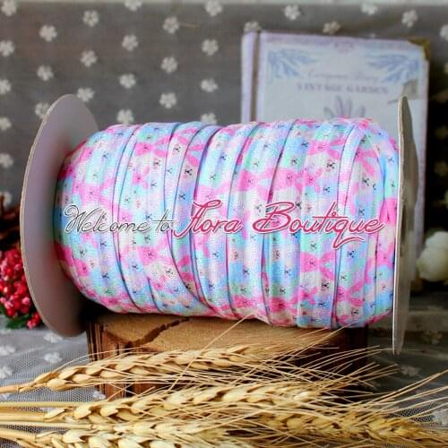 FLRA FOE Easter printed elastic printed fold over elastic wholesale 5/8 foe