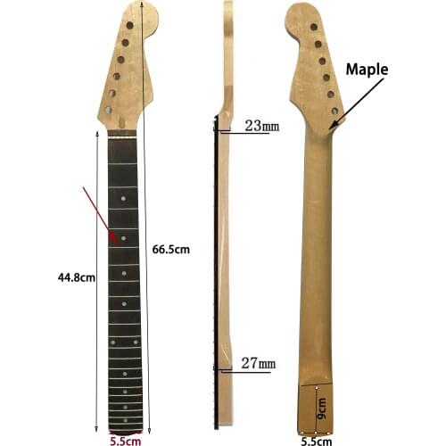 Maple Wood Fingerboard Neck Parts Rosewood Fretboard Electric Guitar Neck 22 Fret Maple ST Style Guitar Accessories