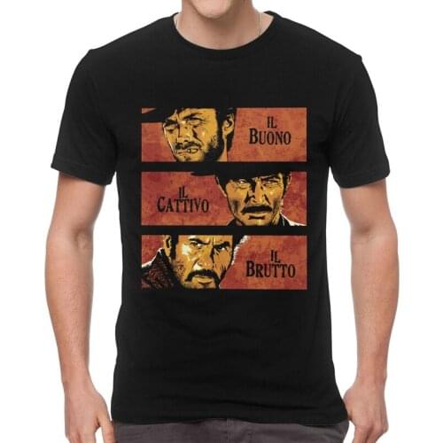 The Good The Bad And The Ugly T-shirt Men Graphic T Shirts Short Sleeve Il buono brutto cattivo Tshirts Cotton Tee Top Clothing