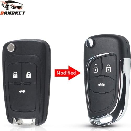 Dandkey Flip Folding Remote Car Key Shell For Chevrolet Cruze Epica Lova Camaro Impala 2 3 4 5 Buttons Modified Key HU100 Blade