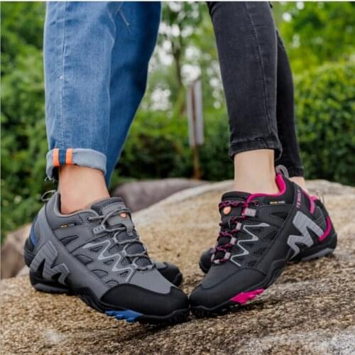 Genuine Leather Waterproof Hiking Shoes Men Outdoor Sport Non-slip Climbing Mountain Trekking Shoes Camping Travel Shoe Sneakers