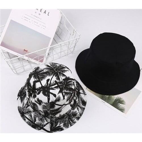 2020 New Summer Bucket Hat Fashion Women And Men Print Cap Canvas Muts Two-sided Outdoors Sun Hat Sombrero Cap Casquette