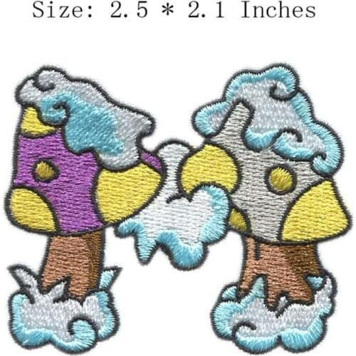 M letter cloud 2.5"wide DIY new fonts embroidery patch for smiling face/winter/mushroom