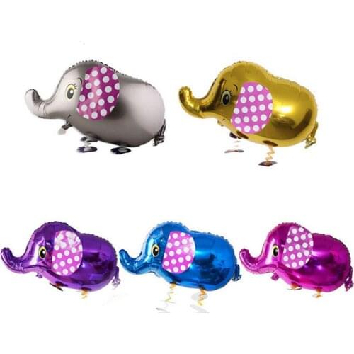 Cute Cartoon Animals Pet Walking Elephant Foil Aluminum Balloon Inflatable Air Balloons Birthday Party Decoration Gifts For Kids