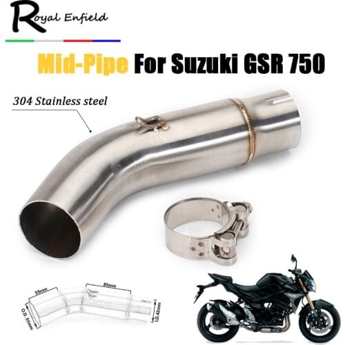 GSR750 Motorcycle Exhaust Link Pipe Modified 51mm Muffler Section Adapter Connector Tube Slip on for Suzuki GSR 750 GSR750