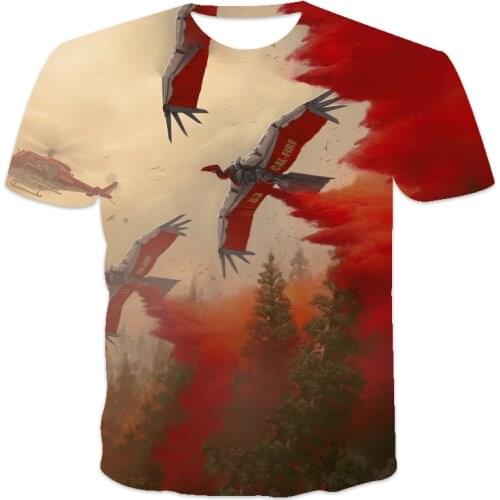 2021 summer new best-selling oversized loose mens T-shirt short-sleeved sci-fi mechanical pattern printing O-neck mens T-shirt