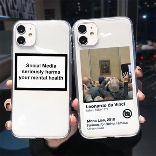 Words offer Social Media Seriously Harms Your Mental Health Soft Phone Cases For iphone iPhone 11 Pro Max 12 Pro Max XS XR Cover