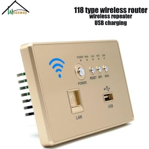 HESSWAY 118 type Wall Embedded Wireless AP Router Wireless Wifi phone USB Charge with Dual transmit antenna
