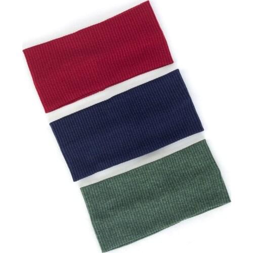 Fashion Ribbed Hairband For Women Girls Bohemia Accessories Female Striped Elastic Wide Headband Head Wrap Cotton Turban Wraps