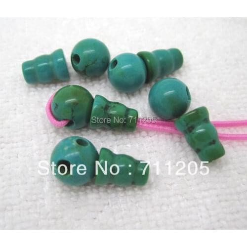 Wholesale 10 pair, 8mm Natural Turquoises Three Links Loose Beads ,Min.Order $10,provide mixed wholesale for all items