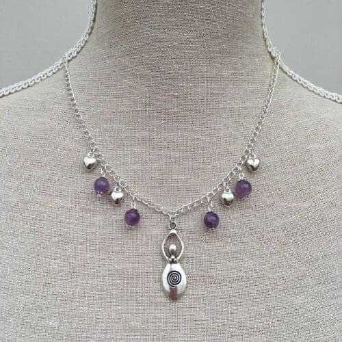 Goddess Opalite/Rose Quartz/Amethyst Necklace-Necklace Witchcraft-Bagan-Witchcraft-Witch Jewelry