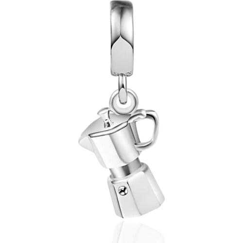 Fits Pandora Bracelet Genuine 925 Sterling Silver Espresso Can Dangle Charm Beads for Women Jewelry DIY Making kralen charme