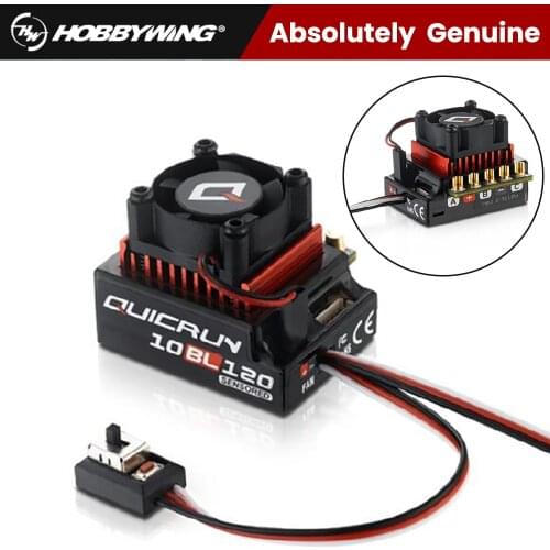 RC Car Hobby Wing QuicRun 1/10 Brushless Sensored 120A ESC 10BL120 For Car 1:10 with Brushless Electronic Speed Control