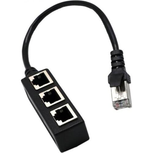 Exquisitely Designed Durable 1 To 3 Port Ethernet Switch RJ45 Y Splitter Adapter Cable for CAT 5/CAT 6 LAN
