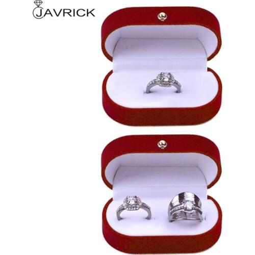 Luxurious Velvet Oval Shape Red Ring Jewelry Box with Matching Two Piece Packer for Engagement Proposal Jewelry Display