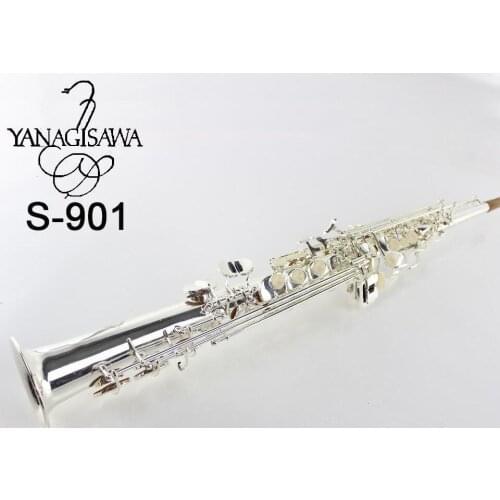 Yanagisa Soprano Saxophone S-901 Silver plated Sax Soprano Professional Musical Instruments Free Shipping