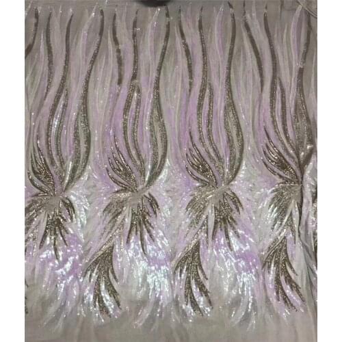 Sequins net African Lace Fabrics Embroidered African French Tulle Lace Fabric 2019 Cord Nigerian French Lace Fabric YG-668