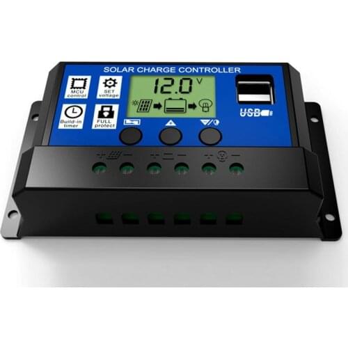 Solar panel systerm controller 10A 20A 30A 12V/24V LCD PWM Solar Controller Battery PV cell panel charger Regulator