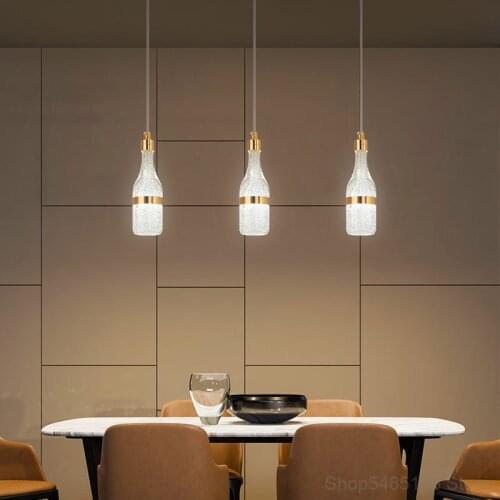 Modern Crystal Pendant Light Nordic Living Room Decoration Bedroom Lamp Restaurant Bar Light Fixtures Led Kitchen Lights Hanging