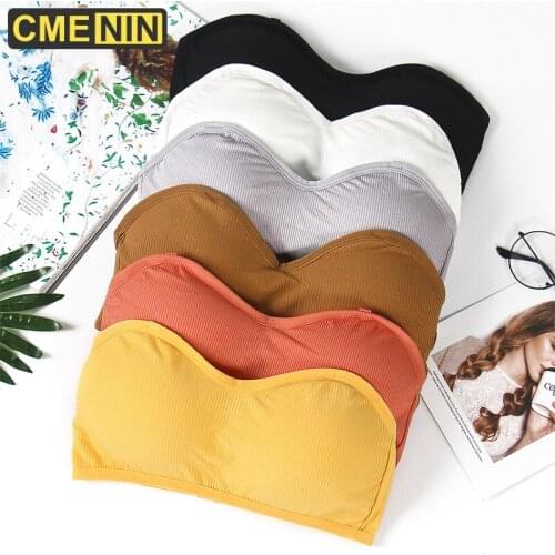 CMENIN Sports Cotton Women Underwear Lingerie Bra Striped Comfortable Cross Strap Chest Bustier Crop Top With Cups 2020 B0141