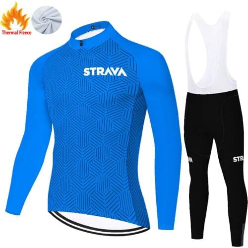 Strava Winter Thermal Fleece Cyclisme 2021 Invierno Cycling Conjunto Jersey Ropa Maillot Ciclismo Hombre Ciclismo Masculino