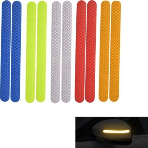 2Pcs Reflectante Car Sticker Reflector Rearview Mirror Reflective Tape Atuo Anti-collision Warning Stickers Reflex Tape Strip