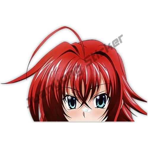 Funny Peeker Car Sticker High School DxD Rias Gremory 64 Ecchi Naked Cute Anime Girl Bumper Camper Voiture Vinyl Decal KK13x13cm