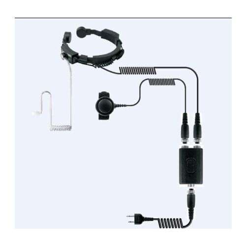 High sensitive Throat control mic headset earphone Dual PTT K plug 2 pins for Kenwood BaoFeng,Puxing,Quansheng etc walkie talkie