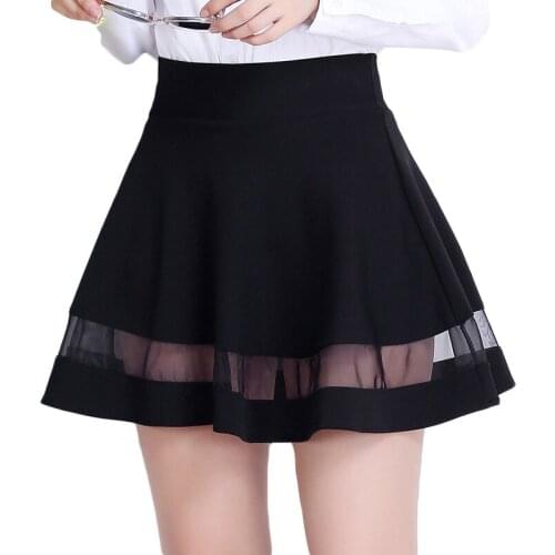 Womens Tutu Saia Faldas Sexy Black Jupe Femme Girl School Skater Mesh Pleated Saias Mini Skirt Summer Skirts korean skirt