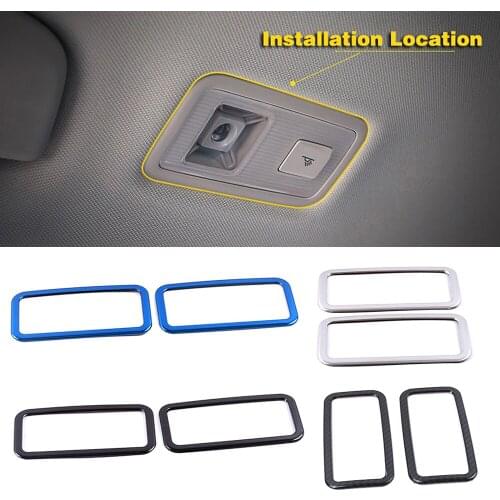 For Volkswagen VW Tiguan MK2 2017-2019 Rear Reading Light Lamp Cover Protectors Molding Trim Stainless Steel Interior Sticker