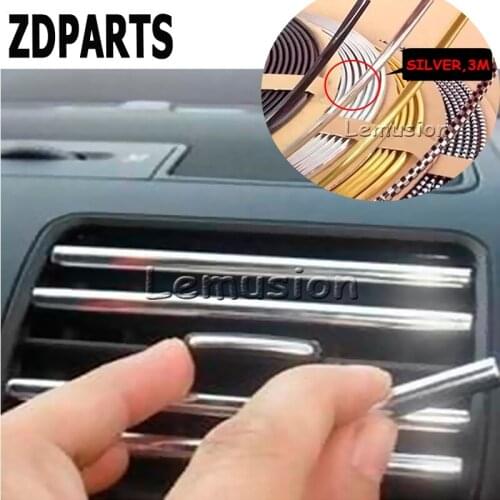 ZDPARTS 3M For Mercedes Benz W203 W211 W210 W204 Citroen C5 C4 C3 Seat Leon Jeep Car Interior Mouldings Decoration Chrome Strip