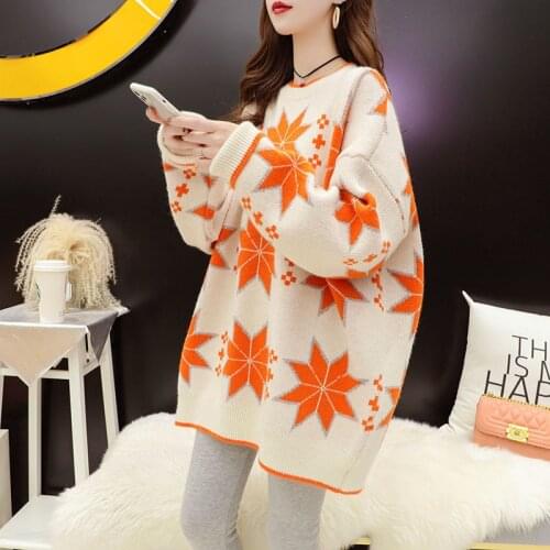 2021 Womens Fall/Winter Warm Pullover Chic Sweater Jacket All-match Thick Top and Sweater Casual Korean Pullover Loose Style