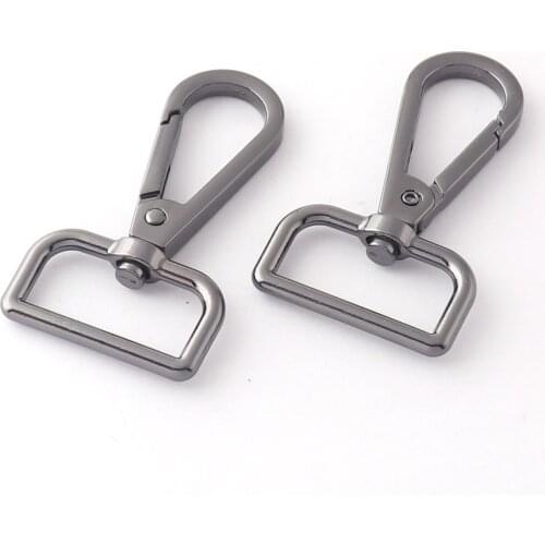 1" Swivel Clasp Claw For Dog Tie-out Collar Webbing Gunmetal Lobster Clasp Swivel Dog Hook Handbag Clip Purse Clasp