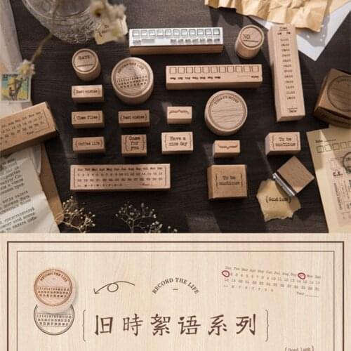 1 Pc/Design Record The Life Series Rubber Seal Cute Wood Stamps DIY Scrapbooking Decoration Diary Collage Stationery