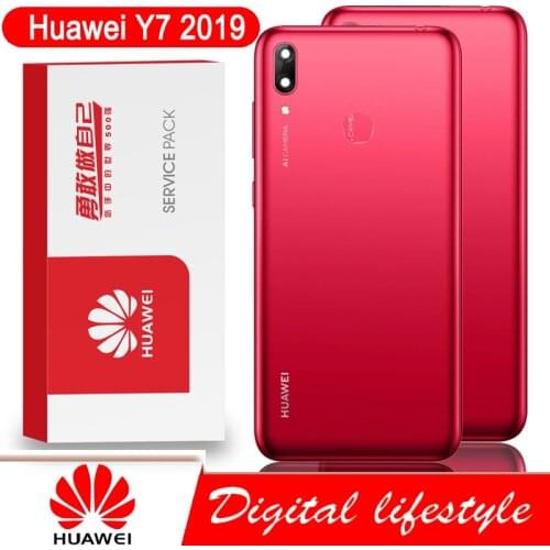 100% Original Back Housing for HUAWEI Y7 2019 Y7 prime 2019 Back Cover Battery Glass Door Rear Case with Camera Lens