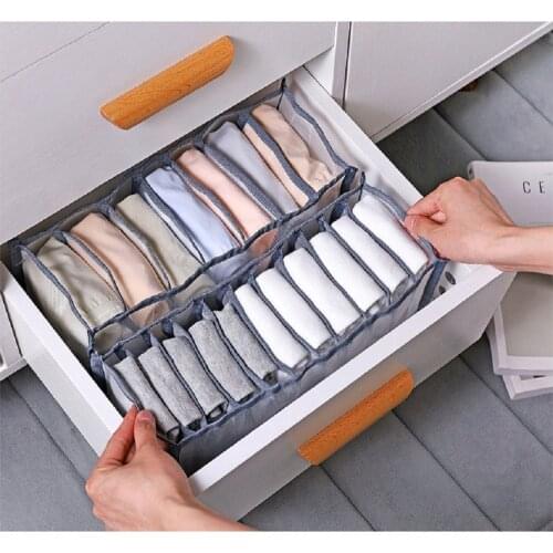 3pcs/Set Bra Storage Boxes Underwear Clothes Organizer Drawer Nylon Divider Closet Organizer Folding Ties Socks Shorts Wardrobe
