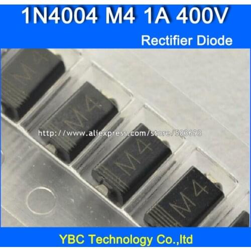500pcs/lot 1N4004 M4 1A/400V SMA Rectifier Diode