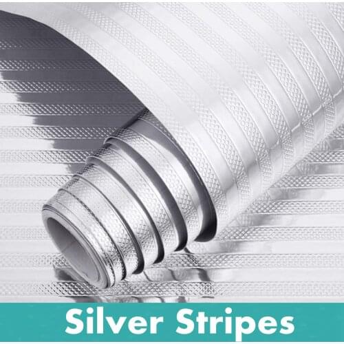 60x1000cm Kitchen Oil-proof Waterproof Aluminum Stickers Foil Kitchen Stove Cabinet Self Adhesive Wall Sticker DIY Wallpaper