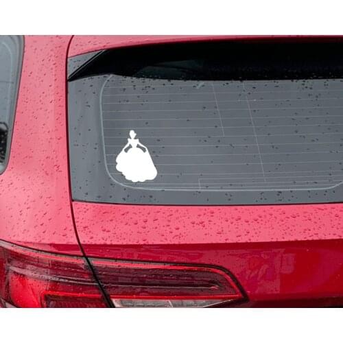 BK Home Cinderella Design White Car Sticker-1