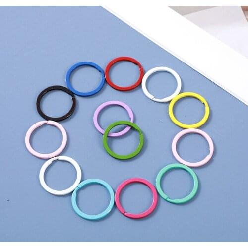 10Pcs/lot Colorful Painted 30mm Blank Keyring Split Ring Key Ring For Key Chain Keychain Diy Jewelry Making Sleutelhanger Crafts