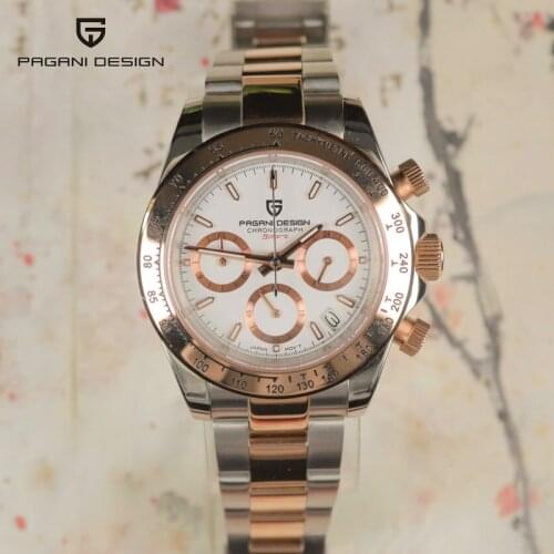PAGANI DESIGN Luxury brand quartz men automatic date watches diving 100M men sport chronograph sapphire glass casual watch VK63