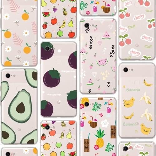 Ciciber Luxury Fashion Fruit Case for Google Pixel 5 4 3 2 XL Soft Silicone Cover for Google Pixel 4a 3a XL Funda Coque Shell