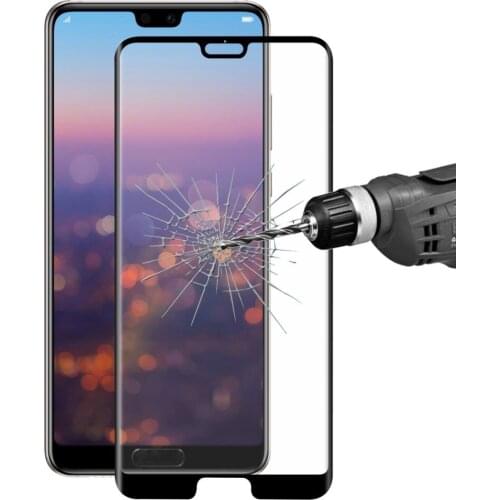For Huawei P20 0.26mm 3D Curved Full Screen Bent Tempered Glass P20 9H Surface Hardness Color Screen Protector Black