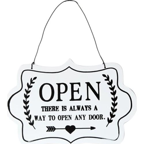 Double Sided OPEN/CLOSE Wooden Plaque Sign Door Hanging Plaque Decoration