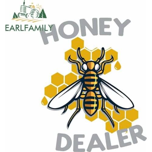 EARLFAMILY 13cm x 8.4cm for Honey Dealer Skull Car Stickers Waterproof Wall Custom Trunk Printing JDM Assessoires Vehicle Decal