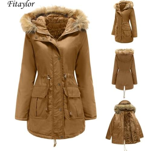 Женские парки с мехом Fitaylor China At AliExpress