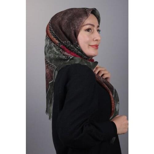 FOMARA SHİNE PATTERNED SILVERY LINEN SCARF-PATTERN-10-RENK-02