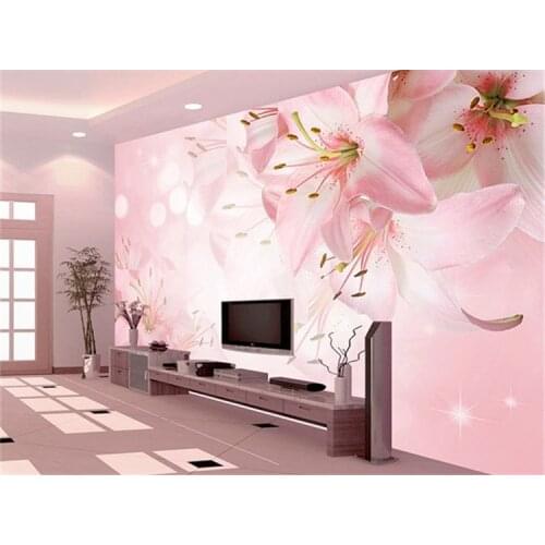Flower lily flowers Custom photo wallpaper art wallpaper restaurant retro sofa backdrop 3d wallpaper 3d mural wall paper home de